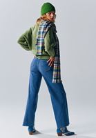 Bayan Mavi Wide-Leg Denim Pantolon