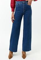 Bayan Mavi Wide-Leg Denim Pantolon