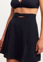 Bayan Siyah Cut-Out Detaylı Mini Etek