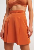 Bayan Turuncu Cut-Out Detaylı Mini Etek