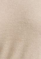 Bayan Bej Cut-Out Detaylı Dik Yaka Kazak