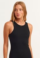 Bayan Siyah Halter Yaka Mini Elbise