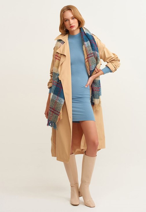 Mavi Triko Mini Elbise