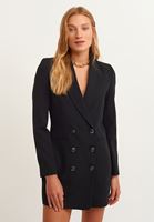 Bayan Siyah Blazer Elbise Ceket
