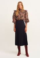 Bayan Siyah Pileli Midi Etek