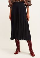 Bayan Siyah Pileli Midi Etek