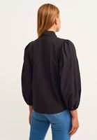 Bayan Siyah Bağlama Detaylı Gömlek