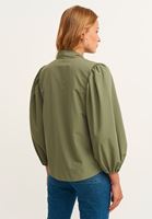 Bayan Yeşil Bağlama Detaylı Gömlek