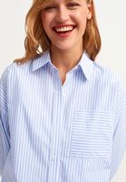 Bayan Çok Renkli Çizgili Oversize Gömlek