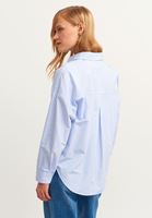 Bayan Çok Renkli Çizgili Oversize Gömlek