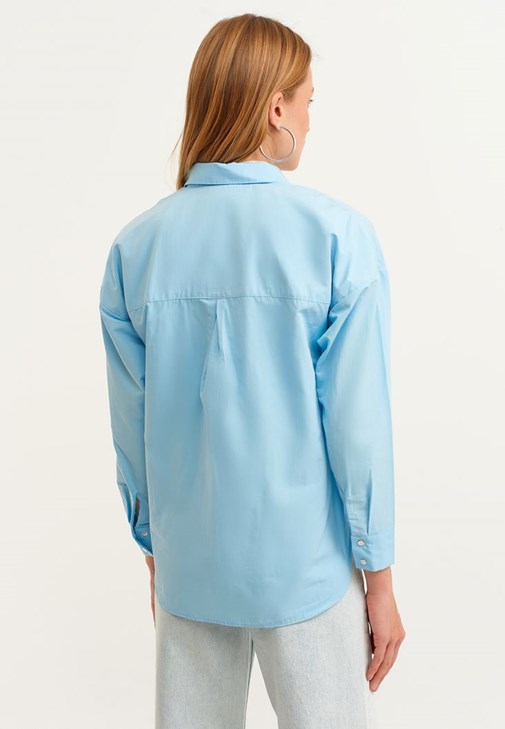 Oversize Poplin Gömlek ve Skinny Pantolon Kombini