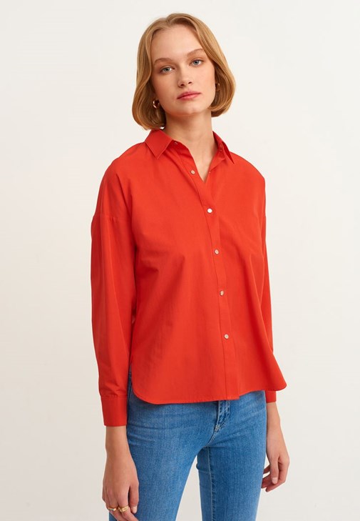 Oversize Poplin Gömlek ve Denim Pantolon Kombini