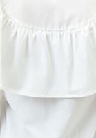 Bayan Krem Pamuklu ve Fırfırlı Gömlek