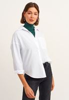 Skinny Pantolon ve Oversize Cepli Gömlek Kombini
