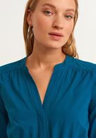 Bayan Mavi Pamuklu Uzun Elbise