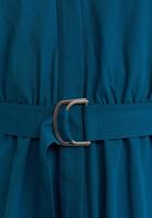 Bayan Mavi Pamuklu Uzun Elbise