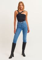 Bayan Siyah Asimetrik Askılı Body