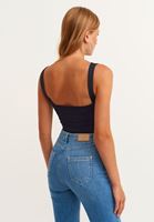 Bayan Siyah Asimetrik Askılı Body