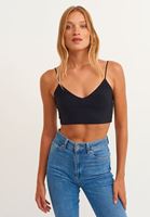 Bayan Siyah İnce Askılı Bralet