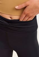 Bayan Siyah Bel Detaylı Biker Tayt