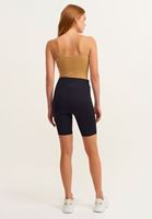 Bayan Siyah Bel Detaylı Biker Tayt