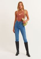 Bayan Turuncu Cut-Out Detaylı Bodysuit