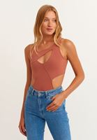 Bayan Turuncu Cut-Out Detaylı Bodysuit