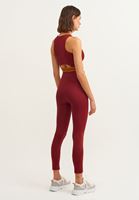 Bayan Bordo High-Rise Esnek Dokulu Tayt