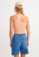 Bayan Turuncu Tek Omuz Crop Top