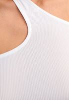 Bayan Beyaz Tek Omuz Crop Top