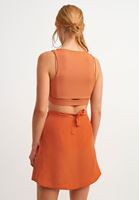 Halter Yaka Crop ve Mini Etek Kombini
