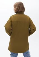 Bayan Yeşil Uzun Bomber Ceket