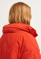 Bayan Kırmızı Oversize Kapitone Şişme Mont