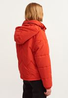 Bayan Kırmızı Oversize Kapitone Şişme Mont