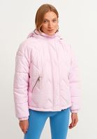 Bayan Pembe Oversize Kapitone Şişme Mont