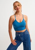 Bayan Mavi Ekstra Esnek Dikişsiz Büstiyer