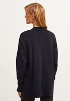 Bayan Siyah  V Yaka Oversize Triko