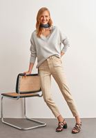 Bayan Gri  V Yaka Oversize Triko