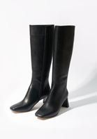 Bayan Siyah Vegan Deri Uzun Çizme