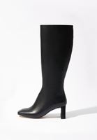 Bayan Siyah Vegan Deri Uzun Çizme
