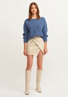 Bayan Bej Vegan Deri Uzun Çizme