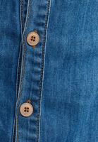 Bayan Mavi Midi Boy Denim Etek