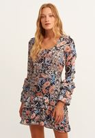 Women Mixed Boho style ruffled dress