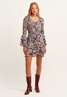 Women Mixed Boho style ruffled dress