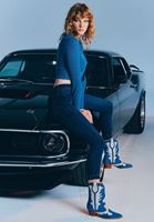 Bayan Mavi Yüksek Bel Skinny Denim Pantolon