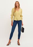 Bayan Mavi Yüksek Bel Skinny Denim Pantolon