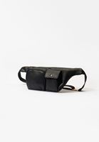 Bayan Siyah Çok Gözlü Vegan Bel Çantası