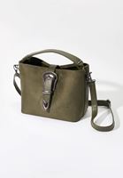 Bayan Yeşil Toka Detaylı Çanta