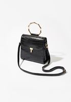 Bayan Siyah Dokulu Vegan Deri Çanta