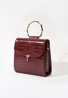 Bayan Bordo Dokulu Vegan Deri Çanta
